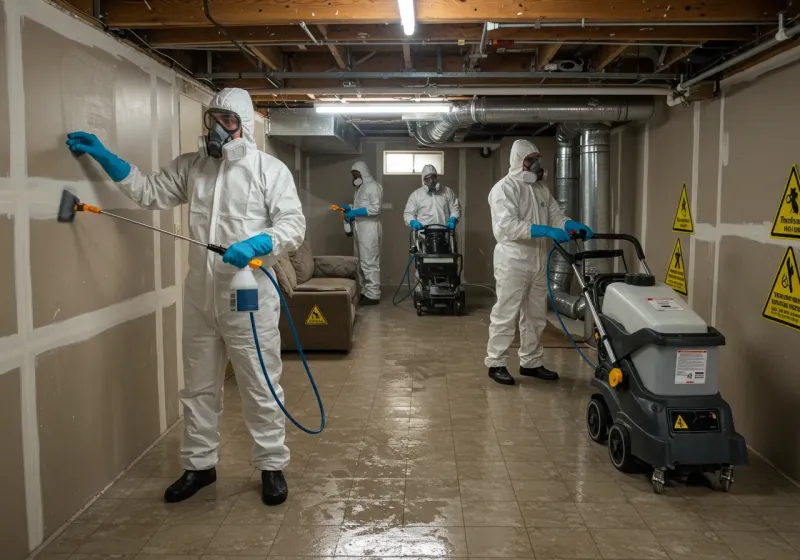 Basement Moisture Removal and Structural Drying process in Simonton Lake, IN